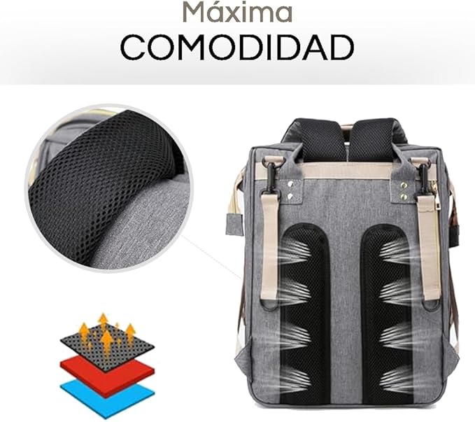 "Mochila Cambiador + Cuna Portátil"